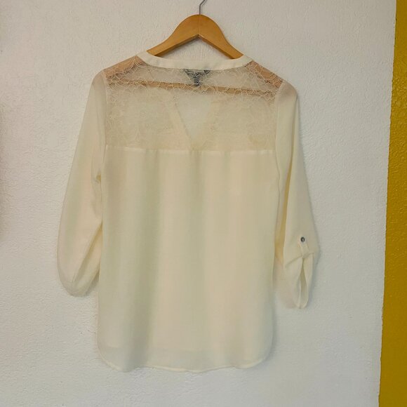 Express Feminine Lace Detail Blouse, Size Small - Picture 2 of 5